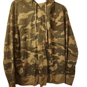 Danskin Fleece Hoodie Women's XL Green Camouflage Soft Cozy NWOT